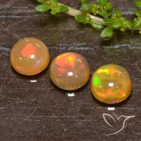 Gemas de Ópalo Multicolor natural de 1.93 ct, Redondo, Translúcido