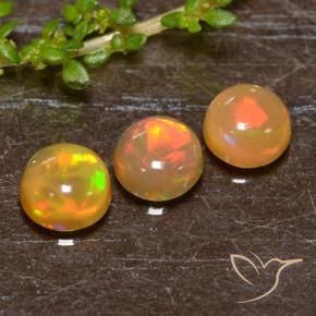 Gemas de Ópalo Multicolor natural de 1.93 ct, Redondo, Translúcido