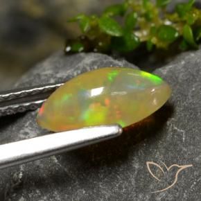 Ópalo Multicolor natural de 0.72 ct, Marquesa, Transparente