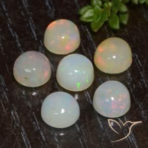 Gemas de Ópalo Multicolor natural de 2.44 ct, Redondo, Transparente