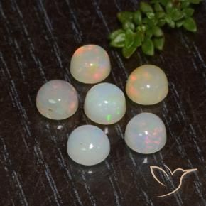 Gemas de Ópalo Multicolor natural de 2.44 ct, Redondo, Transparente