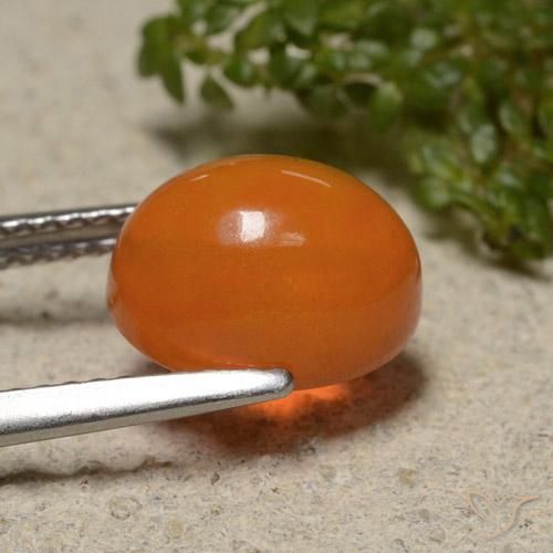 Ópalo Naranja fuego natural de 2.16 ct, Ovalada, Translúcido