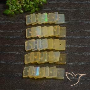 Gemas de Ópalo Multicolor natural de 6.09 ct, Cuadrado, Transparente