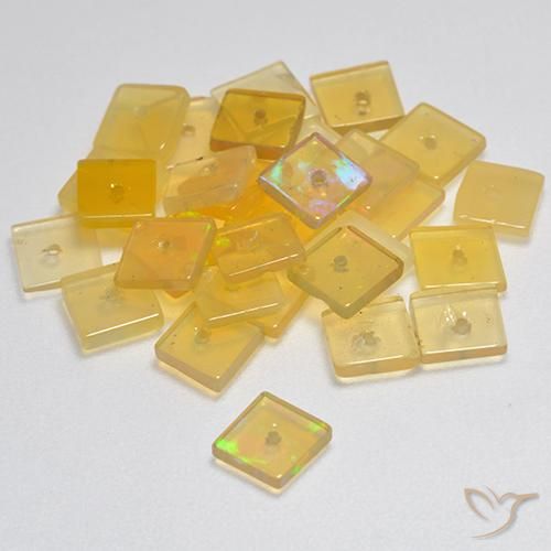 Gemas de Ópalo Multicolor natural de 5.62 ct, Cuadrado, Transparente