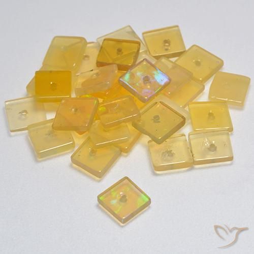 Gemas de Ópalo Multicolor natural de 5.62 ct, Cuadrado, Transparente
