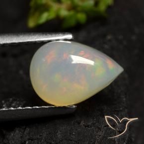 Ópalo Multicolor natural de 1.34 ct, En forma de pera, Translúcido