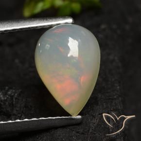 Ópalo Multicolor natural de 1.34 ct, En forma de pera, Translúcido