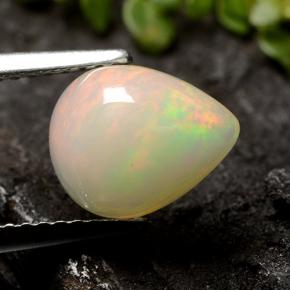 Ópalo Blanco multicolor natural de 1.50 ct, En forma de pera, Translúcido