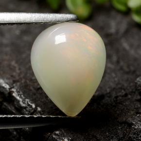 Ópalo Blanco multicolor natural de 1.50 ct, En forma de pera, Translúcido