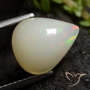 Ópalo Multicolor natural de 3.04 ct, En forma de pera, Translúcido