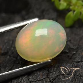 Ópalo multicolor natural de 1,44 ct, corte óvalo, translúcido