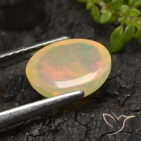 Ópalo multicolor natural de 1,44 ct, corte óvalo, translúcido