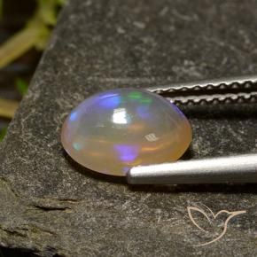 Ópalo Multicolor natural de 1.20 ct, Ovalada, Transparente