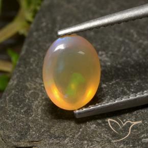 Ópalo Multicolor natural de 1.20 ct, Ovalada, Transparente