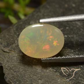 Ópalo Multicolor natural de 1.42 ct, Ovalada, Translúcido