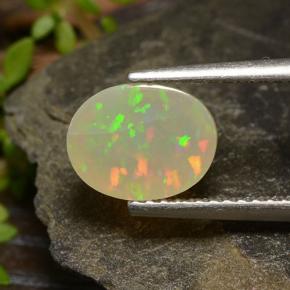Ópalo Multicolor natural de 1.46 ct, Corte Óvalo, Translúcido