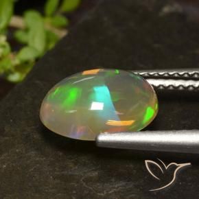 Ópalo Multicolor natural de 1.30 ct, Ovalada, Transparente