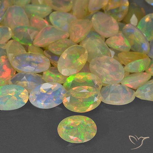 0.27ct Natural Multicolor Ópalo, Ovalada, Translúcido