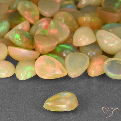 0.45ct Natural Multicolor Ópalo, En forma de pera, Transparente