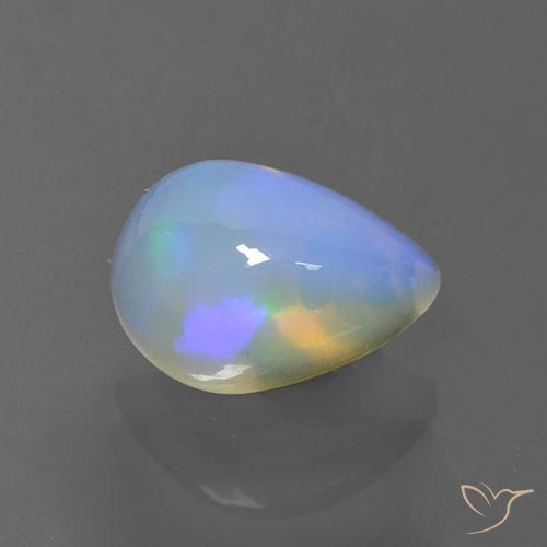 Ópalo Multicolor natural de 1.86 ct, En forma de pera, Transparente