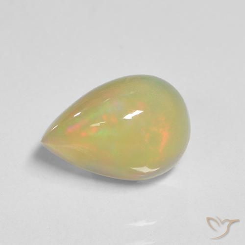 Ópalo Multicolor natural de 1.48 ct, En forma de pera, Translúcido