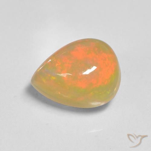 Ópalo Multicolor natural de 1.37 ct, En forma de pera, Translúcido