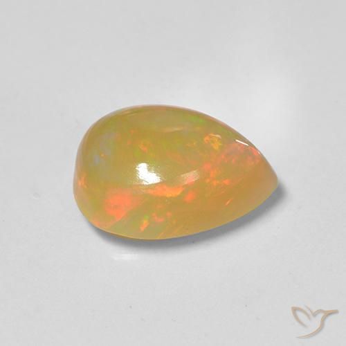 Ópalo Multicolor natural de 1.37 ct, En forma de pera, Translúcido