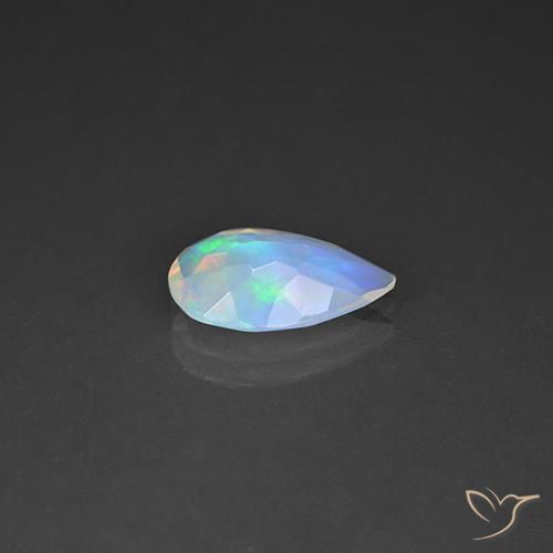 Ópalo Multicolor natural de 1.53 ct, En forma de pera, Transparente