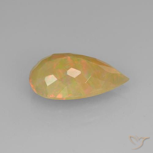 Ópalo Multicolor natural de 1.67 ct, En forma de pera, Translúcido