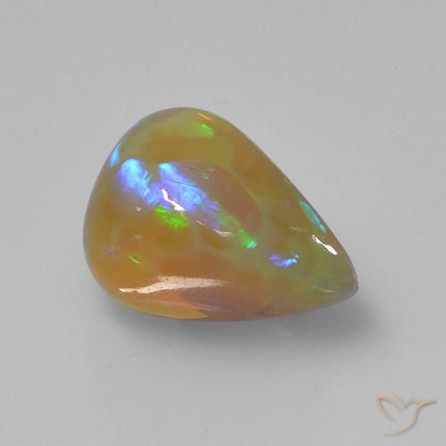 Ópalo Multicolor natural de 2.74 ct, En forma de pera, Translúcido