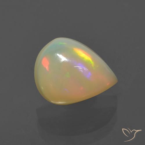 Ópalo Multicolor natural de 1.76 ct, En forma de pera, Translúcido