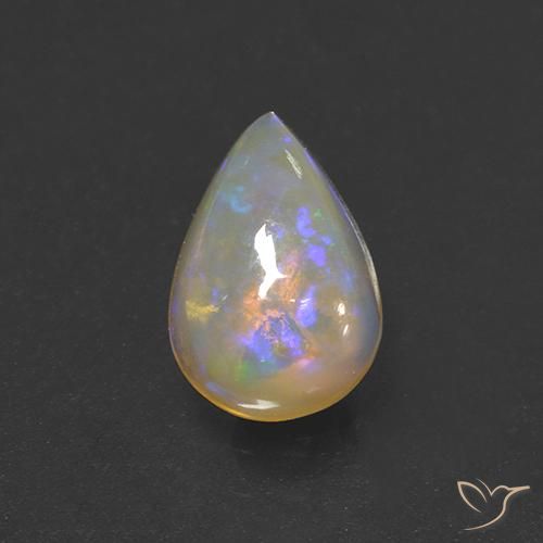 1.36ct Natural Multicolor Ópalo, En forma de pera, Transparente