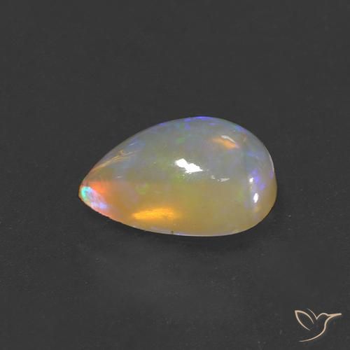 Ópalo Multicolor natural de 1.36 ct, En forma de pera, Transparente