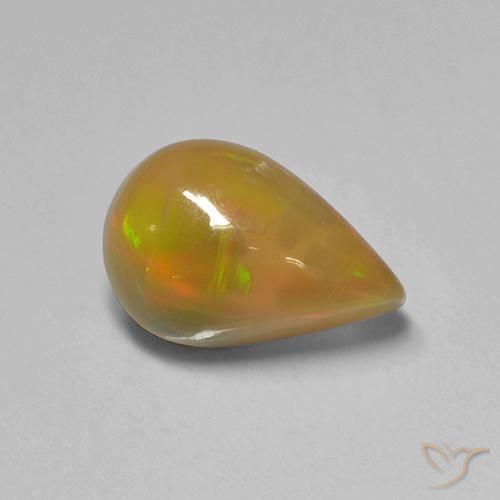 Ópalo Multicolor natural de 1.50 ct, En forma de pera, Translúcido