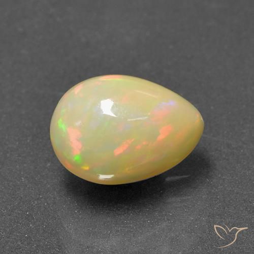 Ópalo Multicolor natural de 1.72 ct, En forma de pera, Translúcido