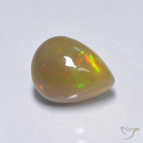 Ópalo Multicolor natural de 1.55 ct, En forma de pera, Translúcido