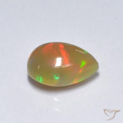 Ópalo Multicolor natural de 1.55 ct, En forma de pera, Translúcido