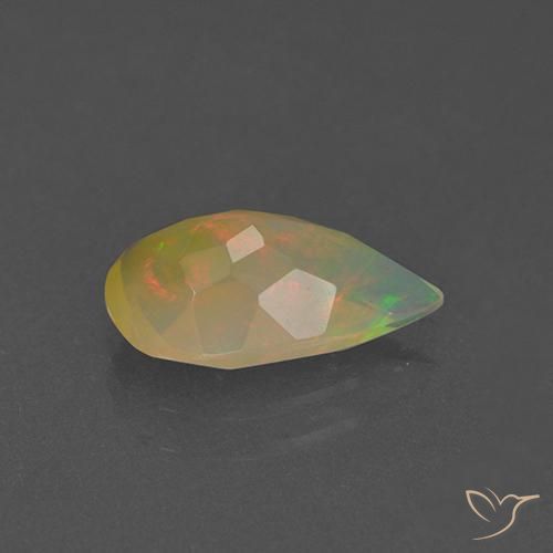 Ópalo Multicolor natural de 1.29 ct, En forma de pera, Transparente