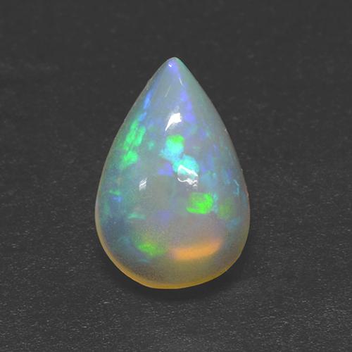 Ópalo multicolor natural de 1,88 ct, en forma de pera, transparente