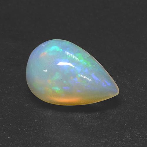 Ópalo multicolor natural de 1,88 ct, en forma de pera, transparente