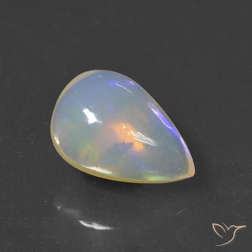 Ópalo Multicolor natural de 2.14 ct, En forma de pera, Transparente