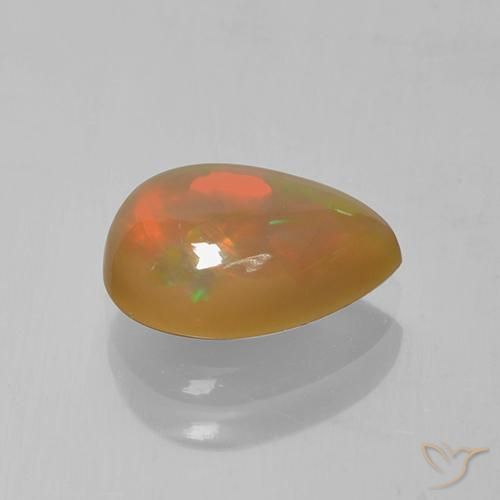 Ópalo Multicolor natural de 1.36 ct, En forma de pera, Translúcido