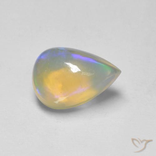 Ópalo Multicolor natural de 1.60 ct, En forma de pera, Transparente