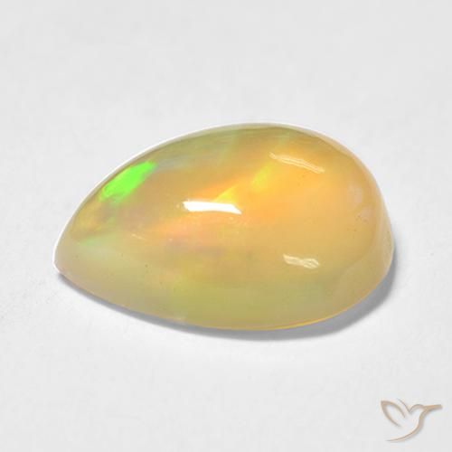 Ópalo Multicolor natural de 1.21 ct, En forma de pera, Transparente