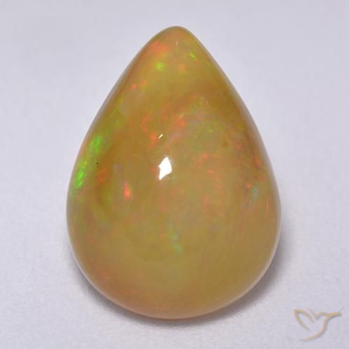 3.78ct Natural Multicolor Ópalo, En forma de pera, Translúcido