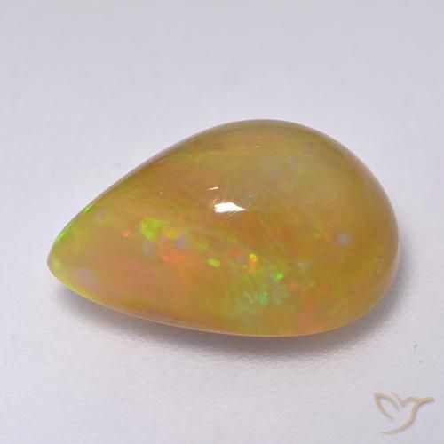 Ópalo Multicolor natural de 3.78 ct, En forma de pera, Translúcido