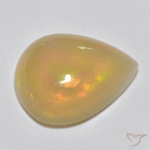 Ópalo Multicolor natural de 1.25 ct, En forma de pera, Translúcido