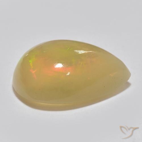 Ópalo Multicolor natural de 1.25 ct, En forma de pera, Translúcido