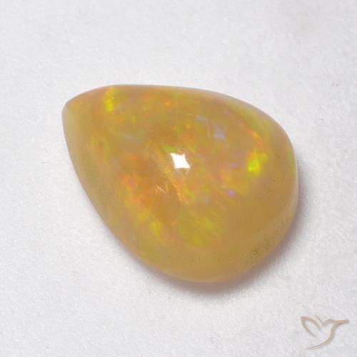 Ópalo Multicolor natural de 1.59 ct, En forma de pera, Translúcido