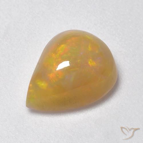 Ópalo Multicolor natural de 1.59 ct, En forma de pera, Translúcido